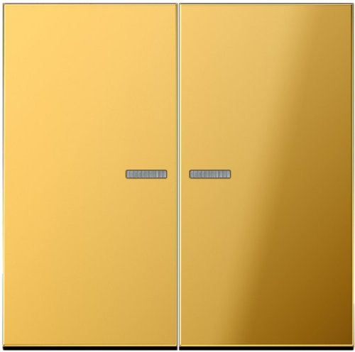 Лицевая панель Jung LS990 metal для 2-кл. выключателя с подсветкой золото картинка